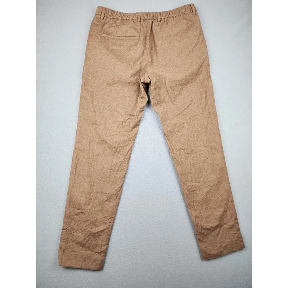Hugo Boss Crigan Pants Mens 34(32)x30 Brown Slim Tapered Chino Drawstring Casual